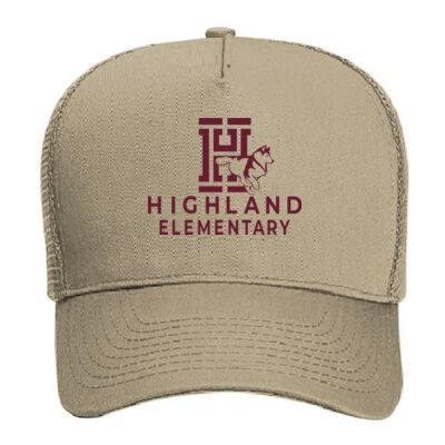HC - Youth 5 Panel Mid Profile Mesh Back Trucker Hat Thumbnail