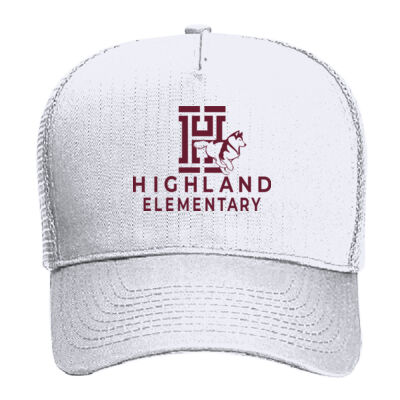 HC - Adult 5 Panel Mid Profile Mesh Back Trucker Hat Thumbnail